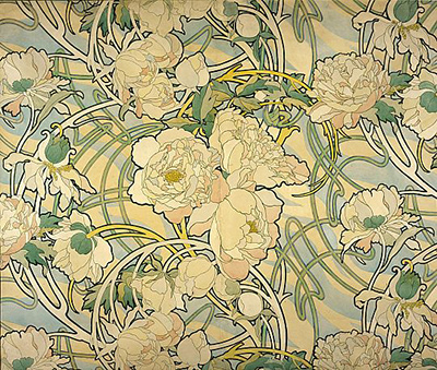 Peonies Alphonse Mucha